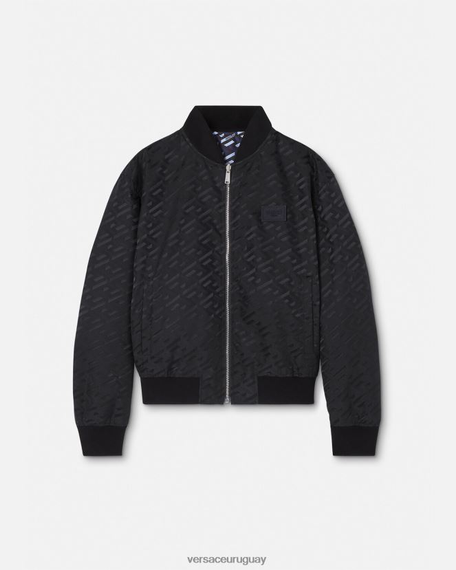 Versace chaqueta bomber reversible la greca hombres negro ropa H88R0H1246