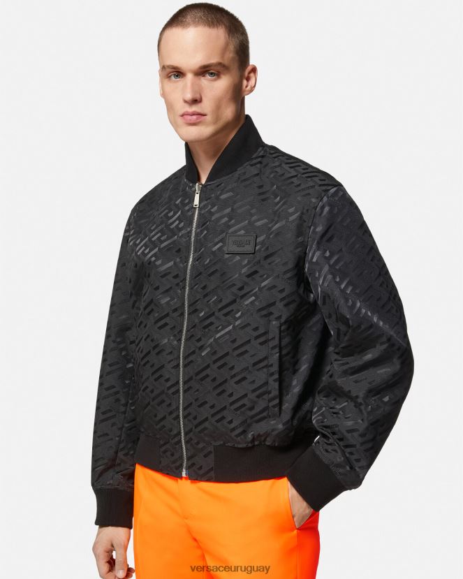 Versace chaqueta bomber reversible la greca hombres negro ropa H88R0H1246
