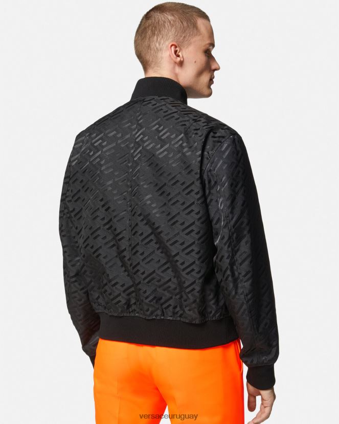Versace chaqueta bomber reversible la greca hombres negro ropa H88R0H1246
