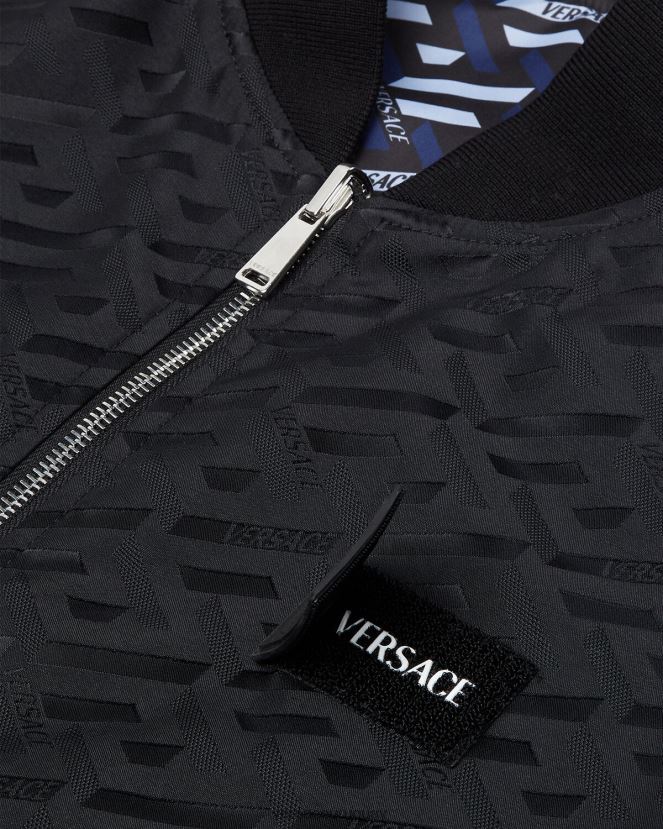 Versace chaqueta bomber reversible la greca hombres negro ropa H88R0H1246