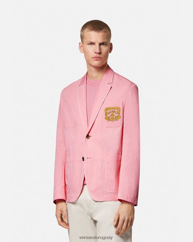 Versace blazer barroco con conchas marinas hombres rosa ropa H88R0H1268