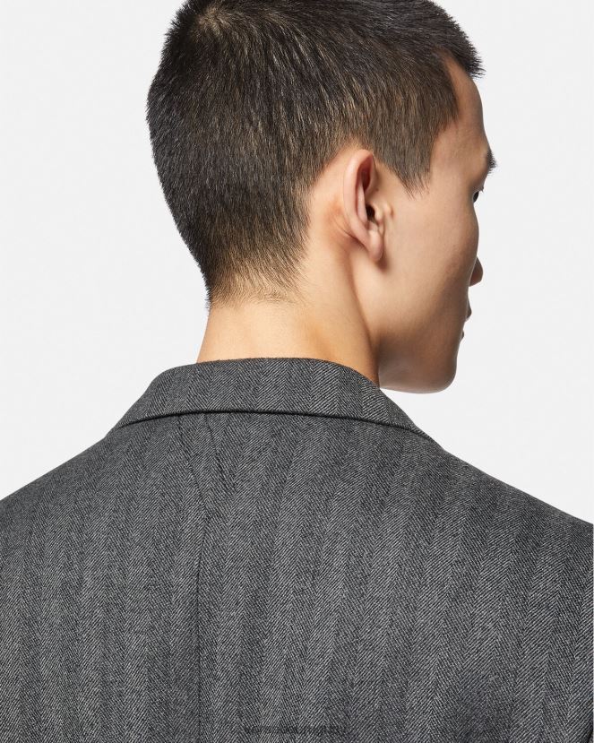 Versace blazer de cachemir con medusa hombres gris ropa H88R0H1263