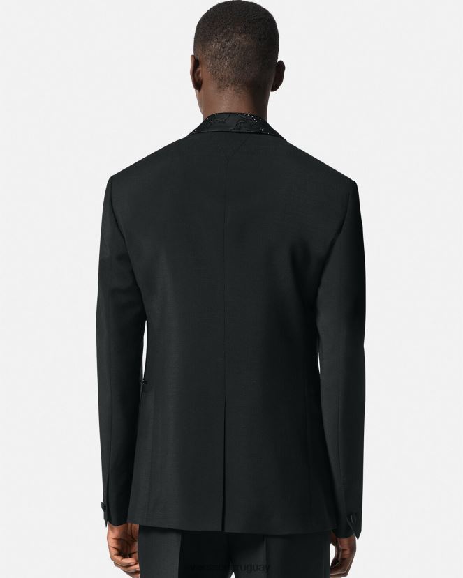 Versace blazer de noche con silueta barroca hombres negro ropa H88R0H1265