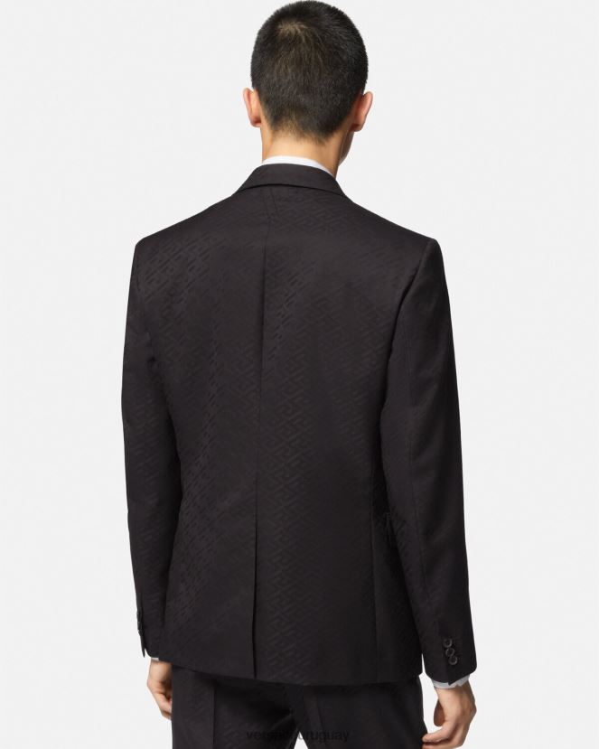 Versace blazer de sastre la greca hombres negro ropa H88R0H1264
