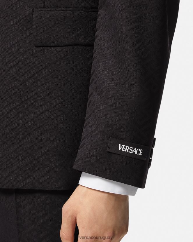 Versace blazer de sastre la greca hombres negro ropa H88R0H1264