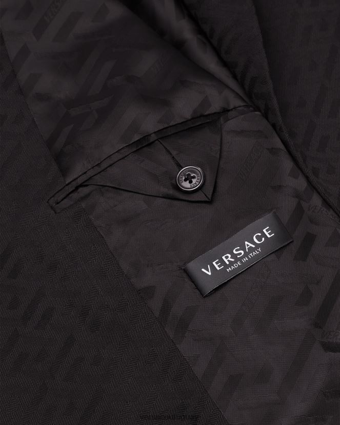 Versace blazer de sastre la greca hombres negro ropa H88R0H1264