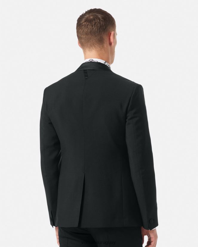 Versace blazer formal con bordado barroco hombres negro ropa H88R0H1262