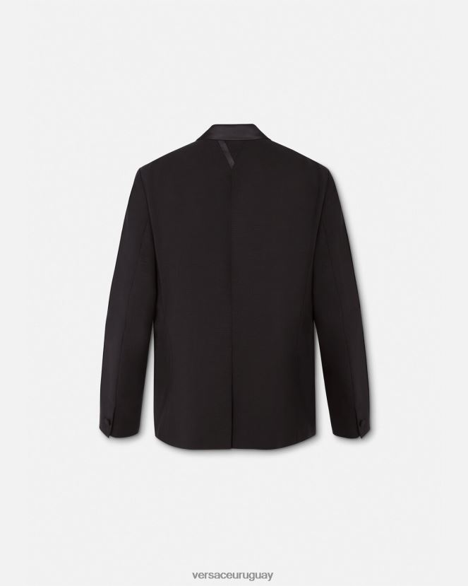 Versace chaqueta formal de lana hombres negro ropa H88R0H1260