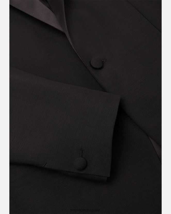 Versace chaqueta formal de lana hombres negro ropa H88R0H1260