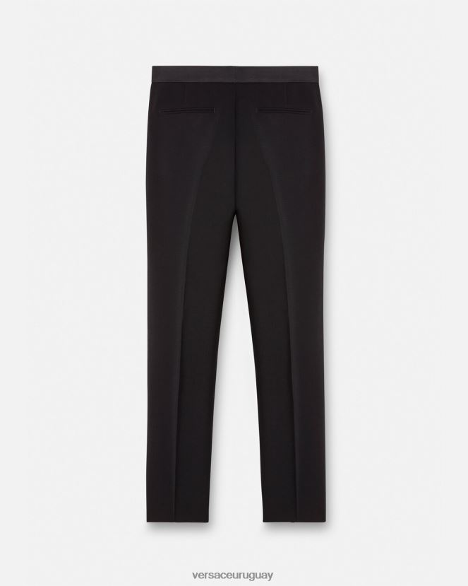 Versace pantalones formales de mezcla de mohair hombres negro ropa H88R0H1261