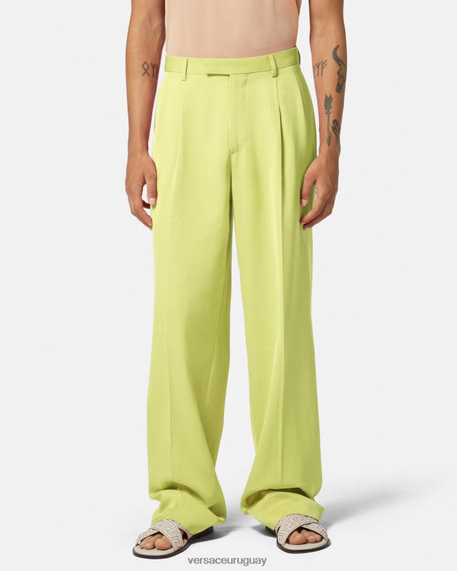 Versace pantalones formales de pierna ancha hombres cal ropa H88R0H1273