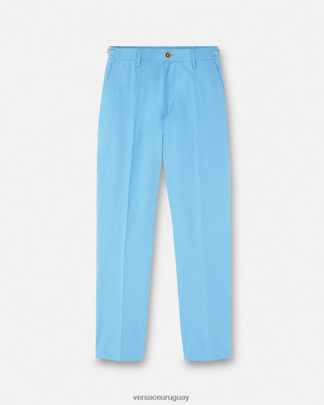 Versace pantalones grandes de medusa hombres azul claro ropa H88R0H1267