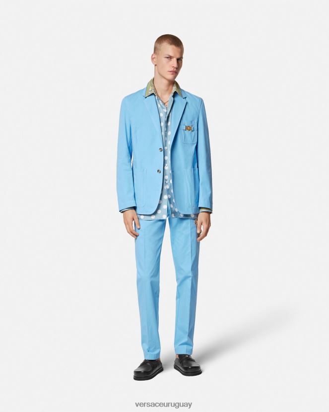 Versace pantalones grandes de medusa hombres azul claro ropa H88R0H1267