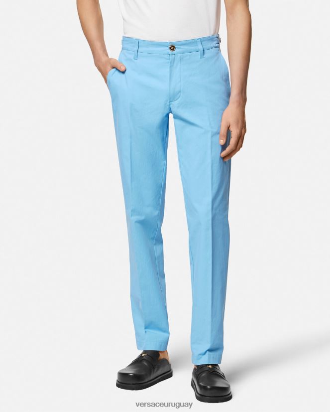 Versace pantalones grandes de medusa hombres azul claro ropa H88R0H1267