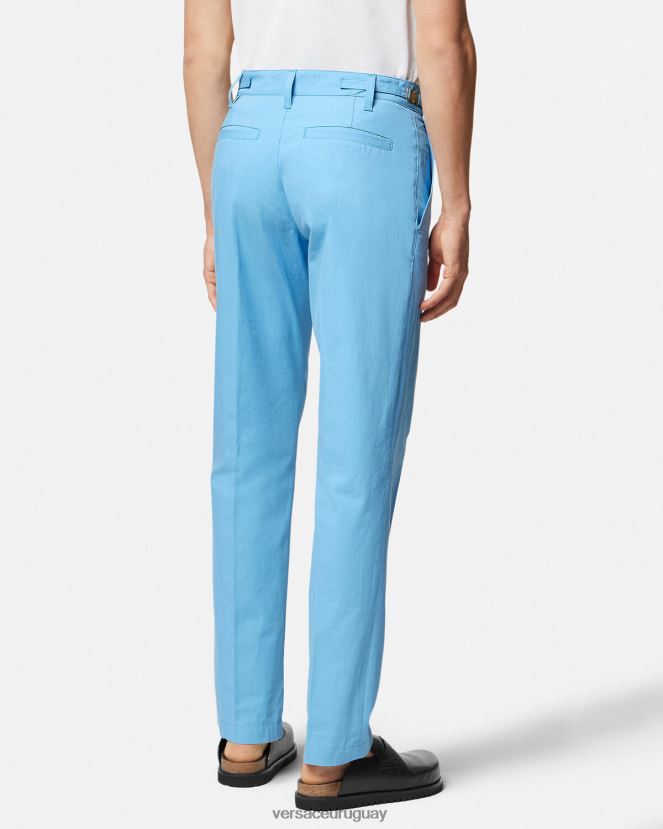 Versace pantalones grandes de medusa hombres azul claro ropa H88R0H1267
