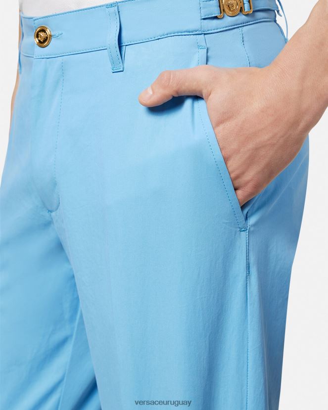 Versace pantalones grandes de medusa hombres azul claro ropa H88R0H1267