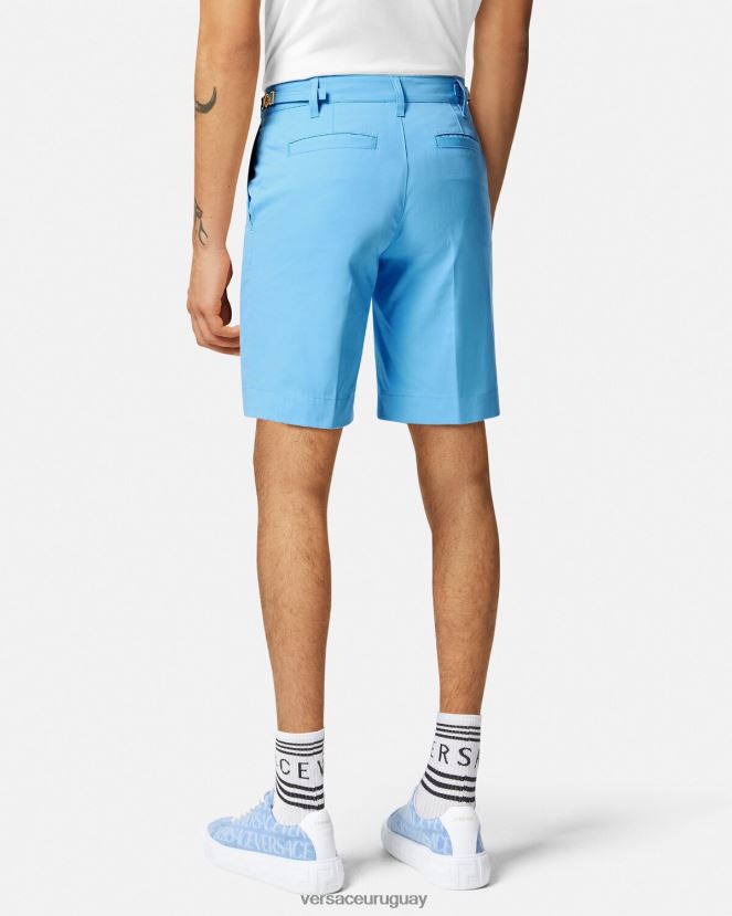 Versace bermudas con medusa biggie hombres azul claro ropa H88R0H1445