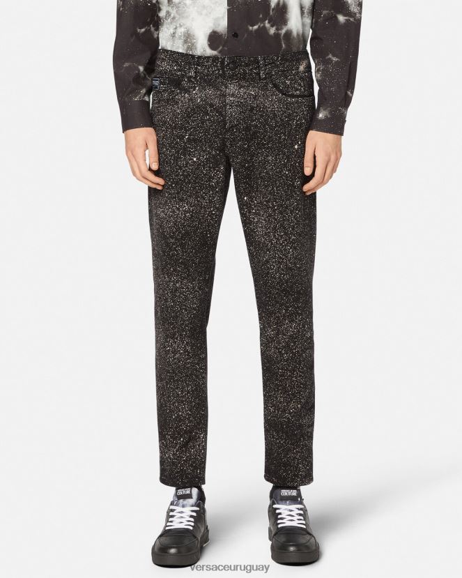 Versace jeans interestelares Júpiter hombres negro ropa H88R0H2384