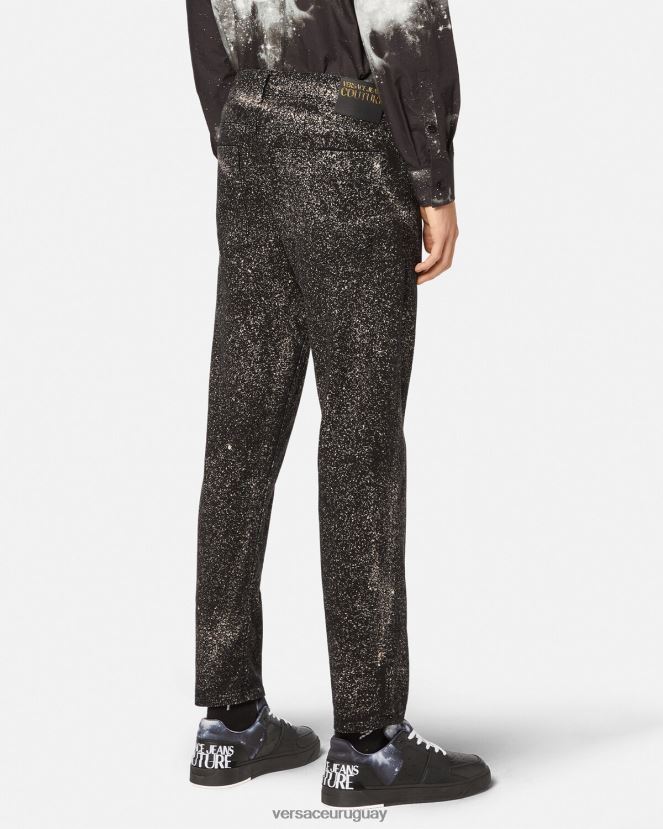 Versace jeans interestelares Júpiter hombres negro ropa H88R0H2384