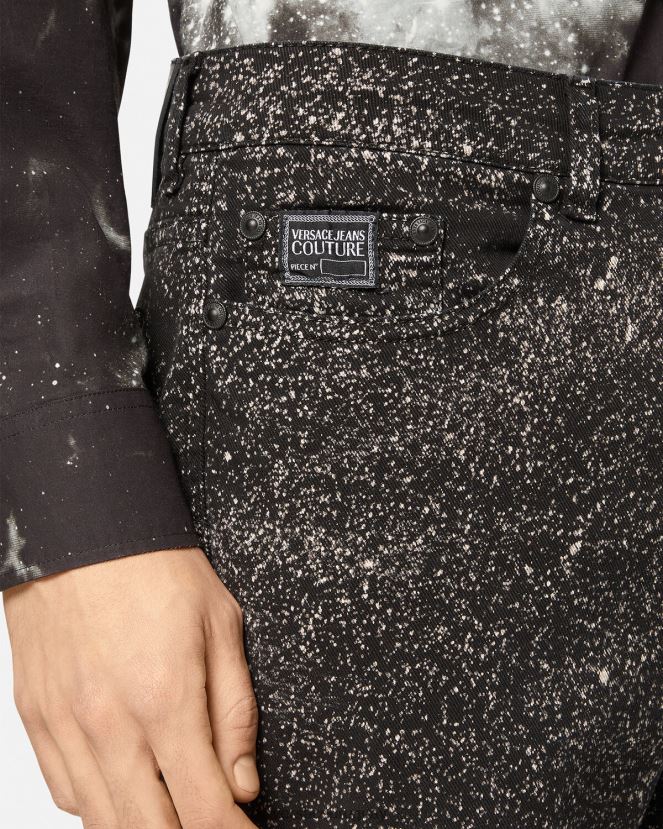 Versace jeans interestelares Júpiter hombres negro ropa H88R0H2384