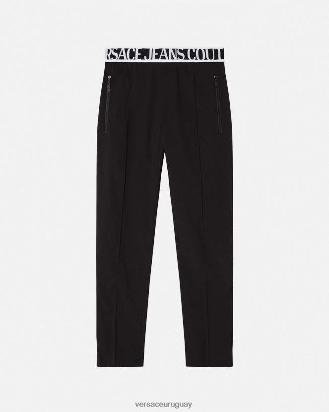 Versace pantalones con logo hombres negro ropa H88R0H2438
