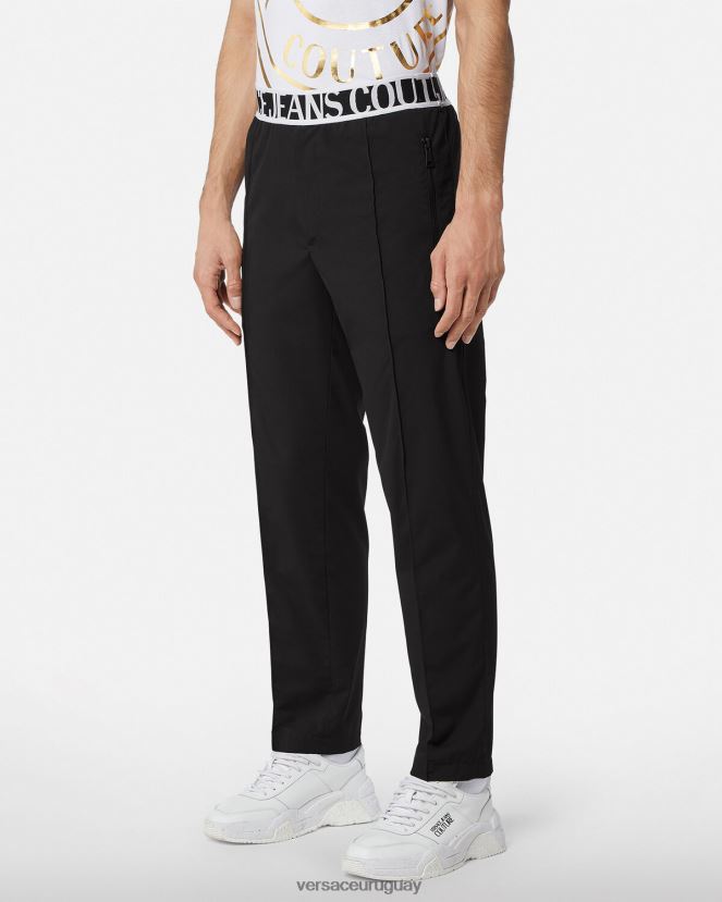 Versace pantalones con logo hombres negro ropa H88R0H2438