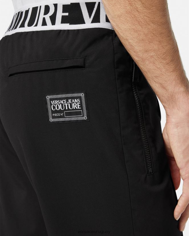 Versace pantalones con logo hombres negro ropa H88R0H2438
