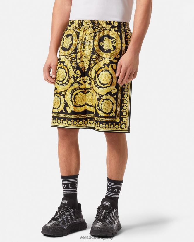 Versace pantalones cortos barrocos hombres imprimir ropa H88R0H1447
