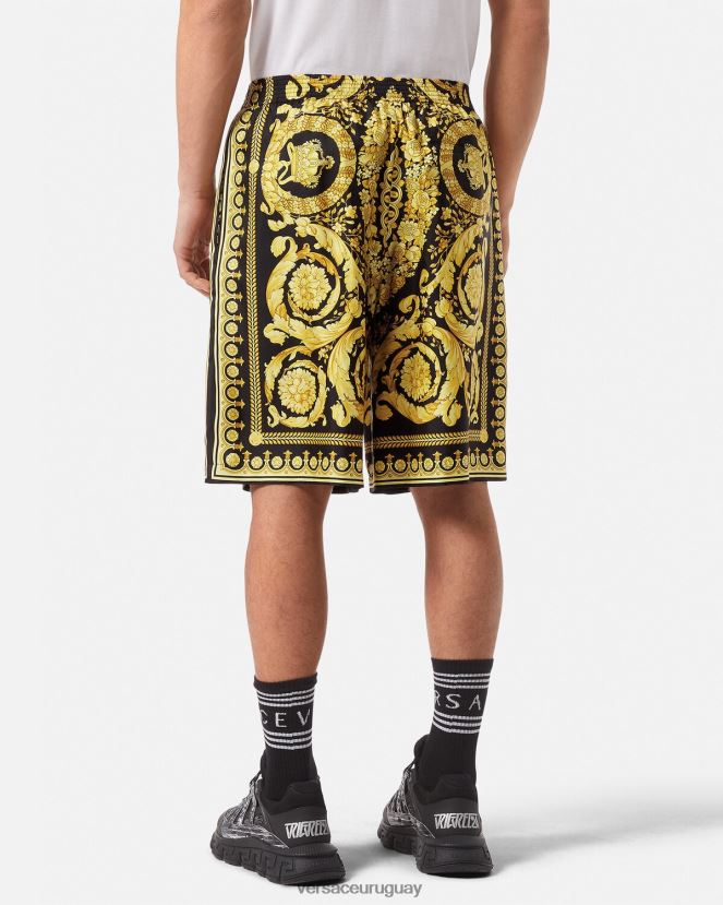 Versace pantalones cortos barrocos hombres imprimir ropa H88R0H1447