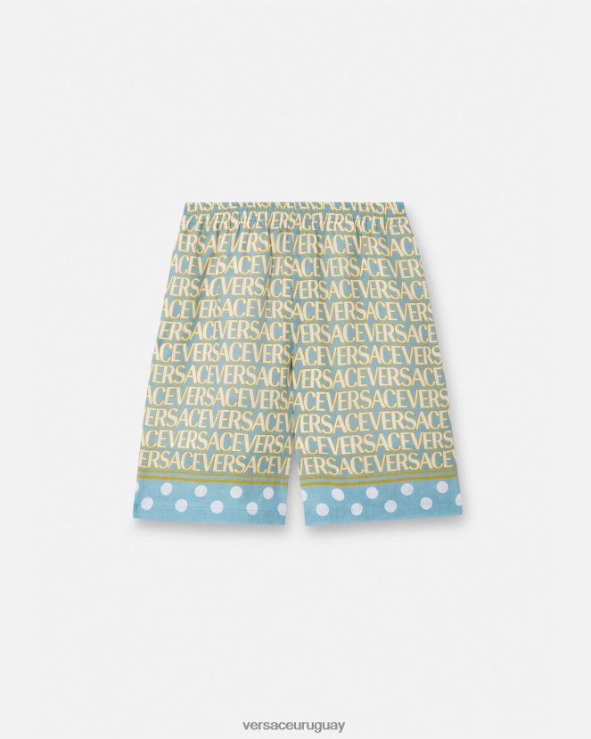 Versace pantalones cortos de lino hombres imprimir ropa H88R0H1439