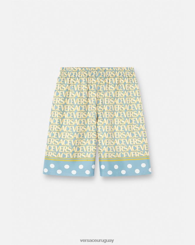 Versace pantalones cortos de seda hombres imprimir ropa H88R0H1438