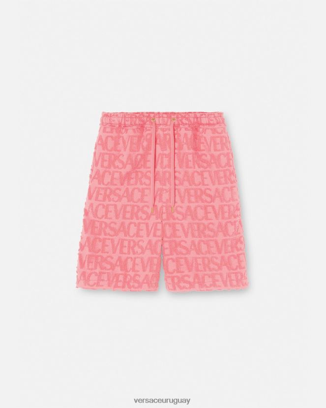 Versace pantalones cortos de toalla hombres rosa ropa H88R0H1430