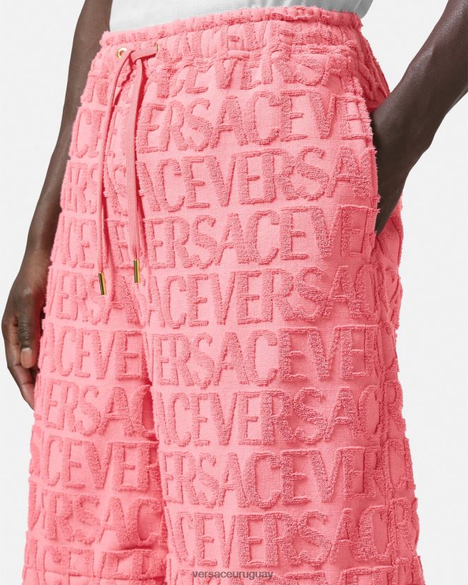 Versace pantalones cortos de toalla hombres rosa ropa H88R0H1430