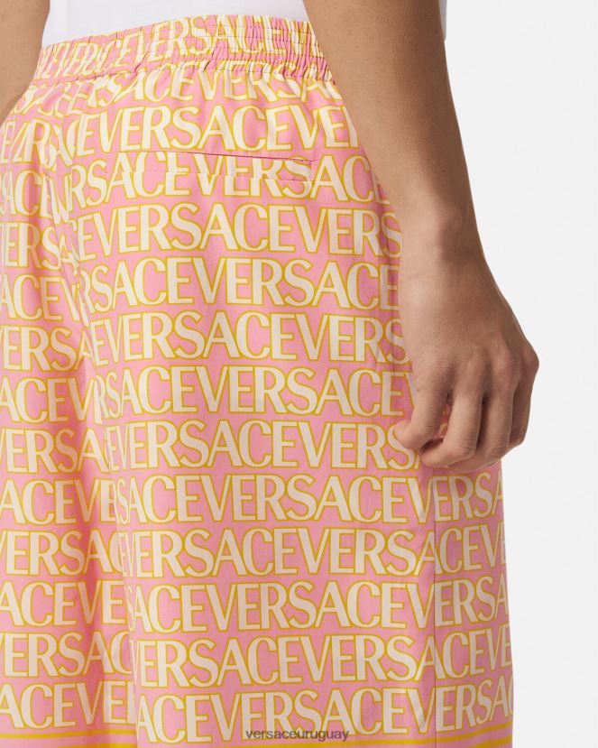 Versace pantalones cortos en mezcla de algodón hombres imprimir ropa H88R0H1440