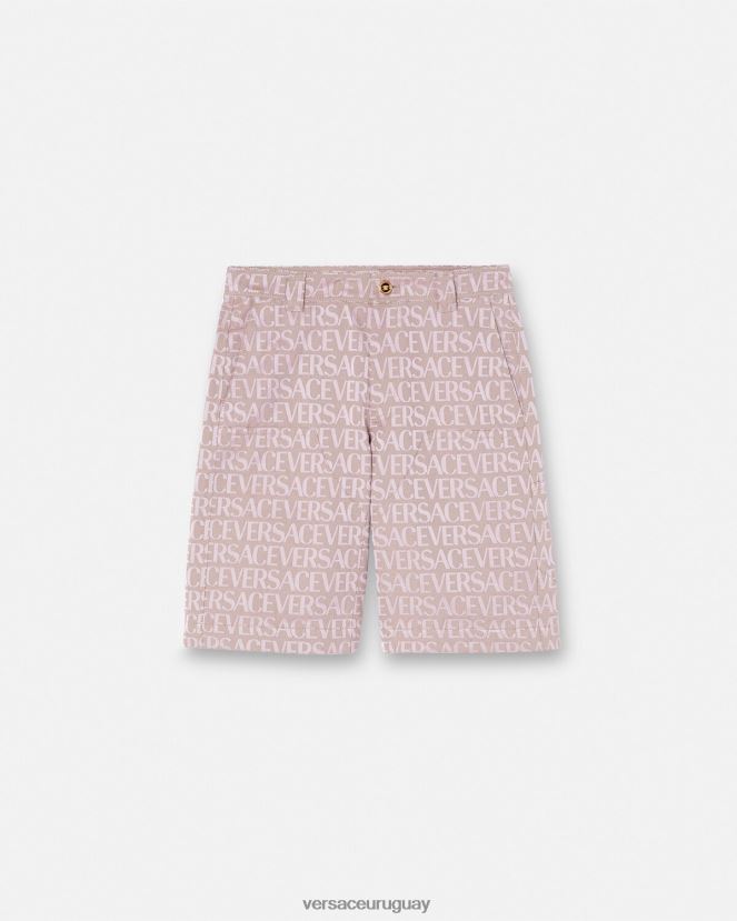 Versace pantalones cortos hombres rosa y estampado ropa H88R0H1434
