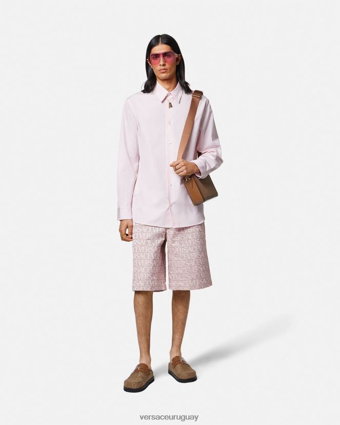 Versace pantalones cortos hombres rosa y estampado ropa H88R0H1434