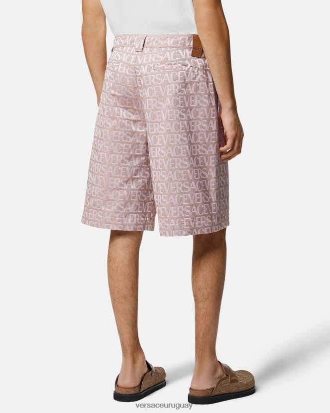 Versace pantalones cortos hombres rosa y estampado ropa H88R0H1434