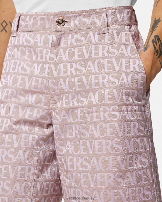 Versace pantalones cortos hombres rosa y estampado ropa H88R0H1434