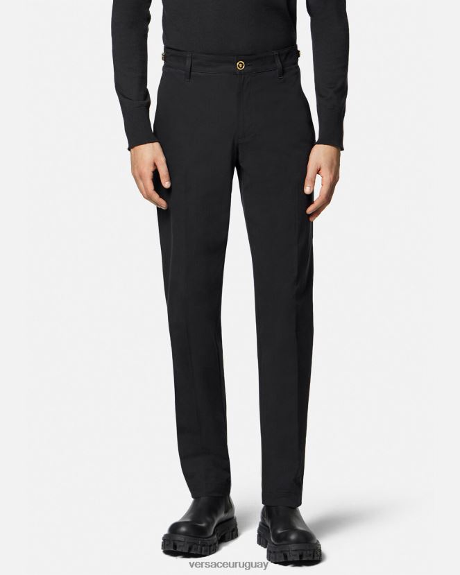 Versace pantalones grandes de medusa hombres negro ropa H88R0H1443