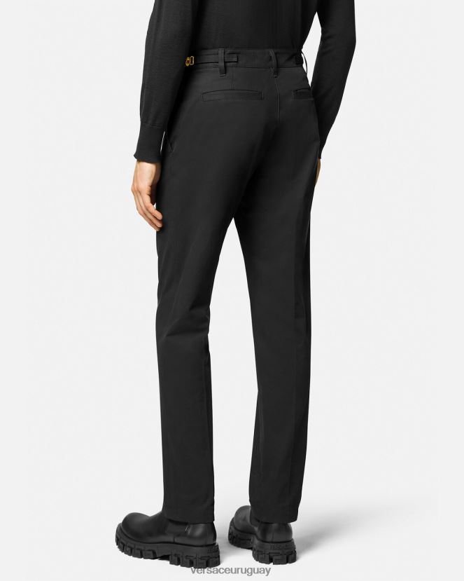Versace pantalones grandes de medusa hombres negro ropa H88R0H1443