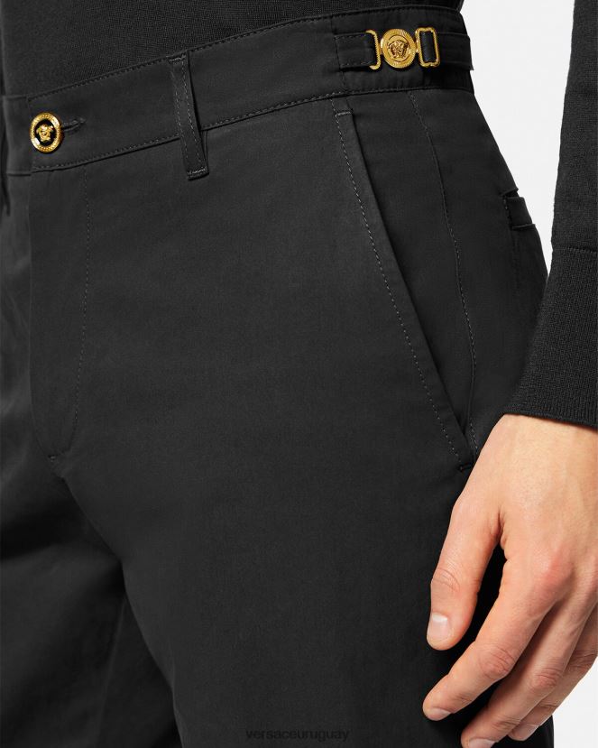 Versace pantalones grandes de medusa hombres negro ropa H88R0H1443