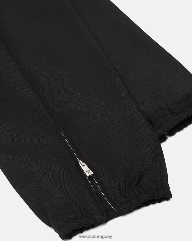 Versace pantalones jogger de mezcla de mohair hombres negro ropa H88R0H1450