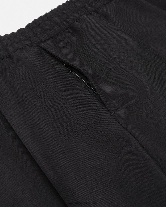 Versace pantalones jogger de mezcla de mohair hombres negro ropa H88R0H1450