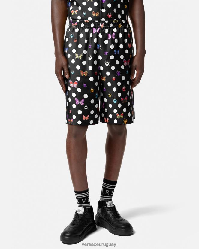 Versace shorts de seda mariposas hombres un color ropa H88R0H1432