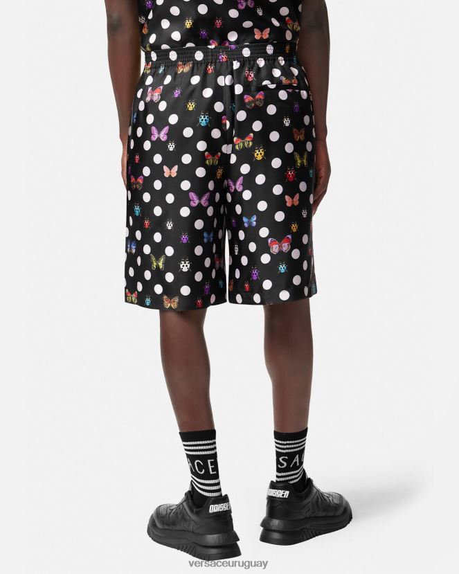 Versace shorts de seda mariposas hombres un color ropa H88R0H1432