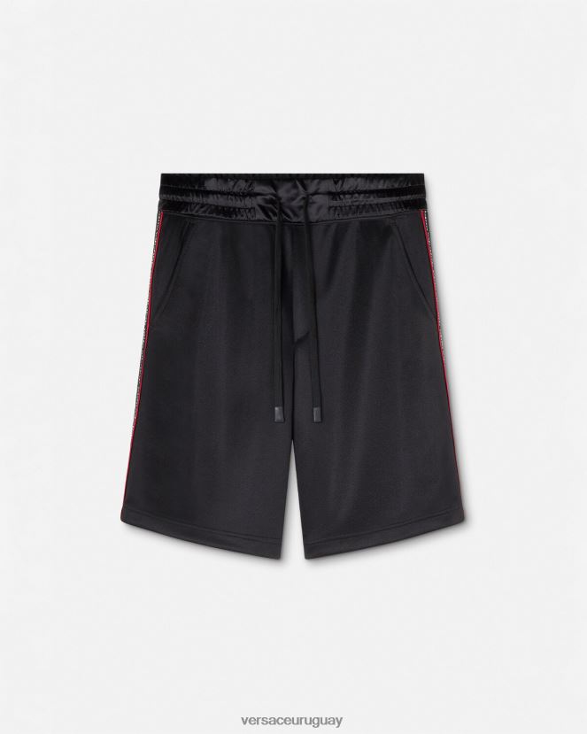 Versace shorts deportivos con logo hombres negro ropa H88R0H2432
