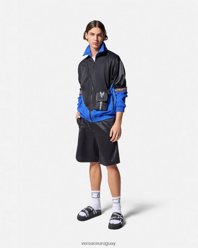 Versace shorts deportivos con logo hombres negro ropa H88R0H2432