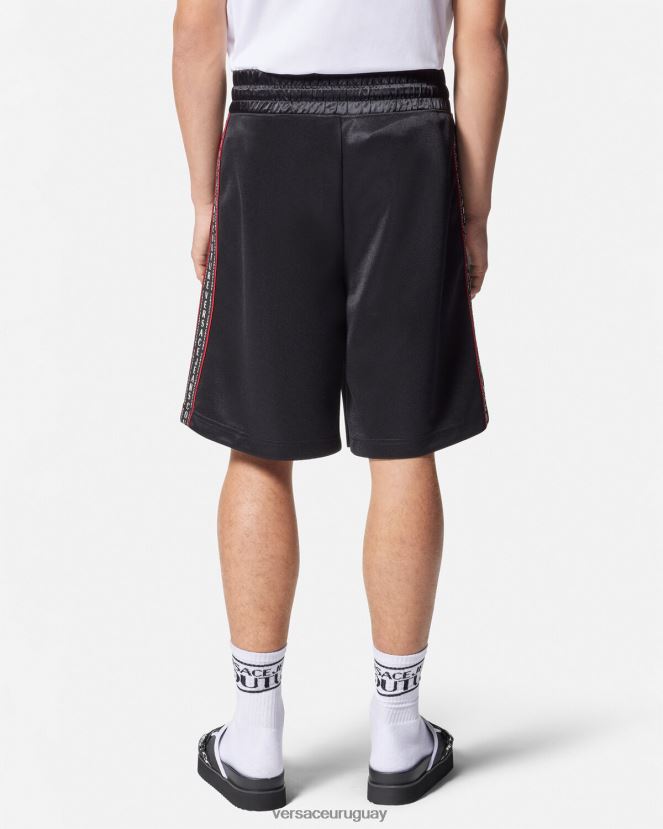 Versace shorts deportivos con logo hombres negro ropa H88R0H2432