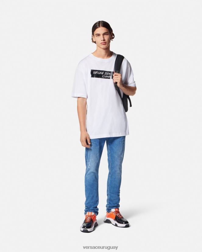 Versace vaqueros ajustados hombres azul ropa H88R0H2419