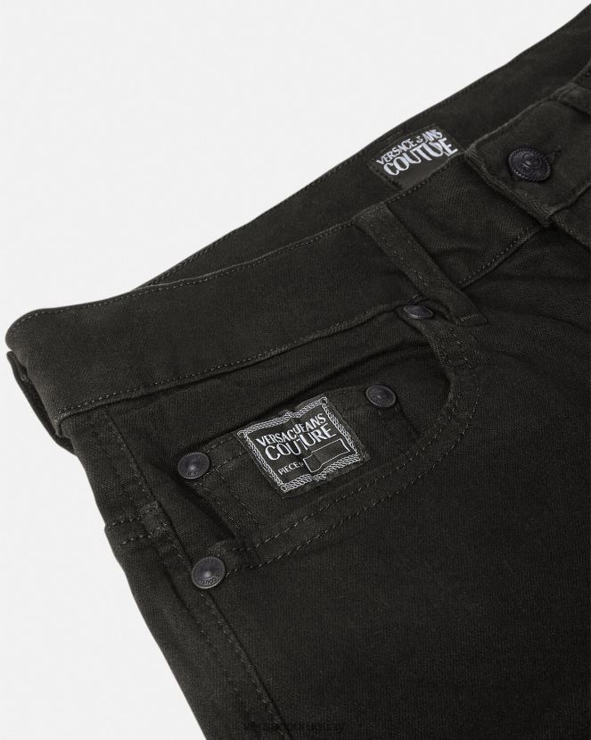 Versace vaqueros con logo hombres negro ropa H88R0H2439